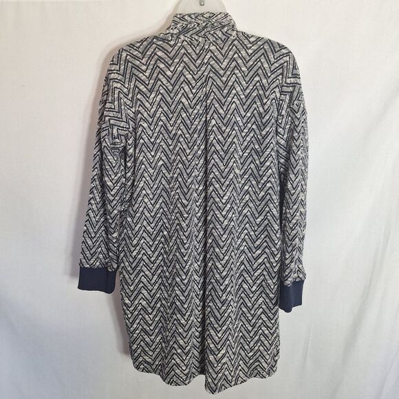 Jones New York Womens Open Front Cardigan Jacket Chevron Knit Chunky Small P - Picture 8 of 13